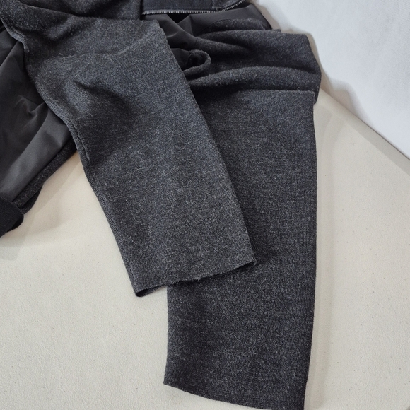 Theory Mens Merino Wool Combo Knit Zip-Up Lightweight Jacket Black/Gray - Sz XL - Picture 10 of 13